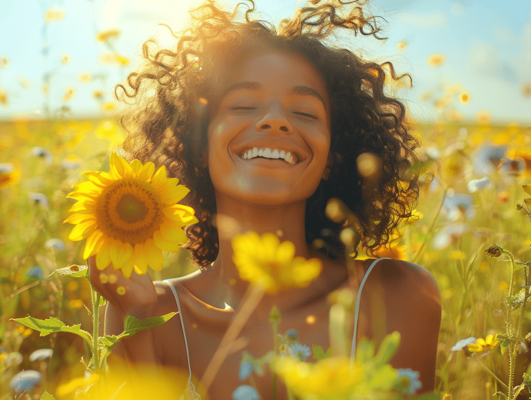 Personne souriante dégageant une énergie positive et chaleureuse
