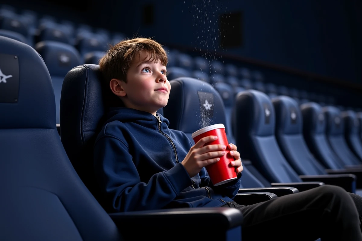 Adolescent regardant fascine avec goutte d