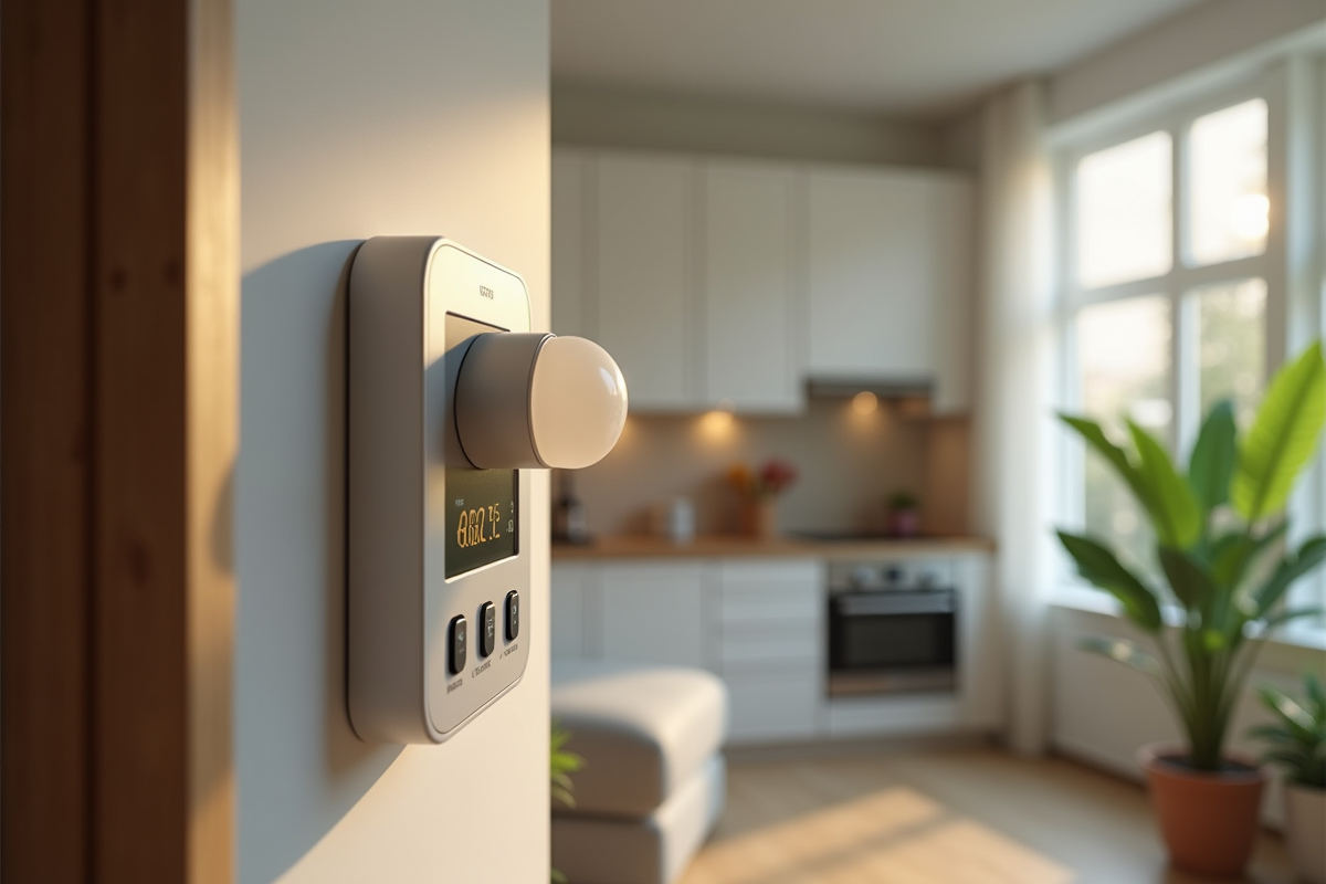 Appartement moderne avec thermostats et ampoules LED écologiques