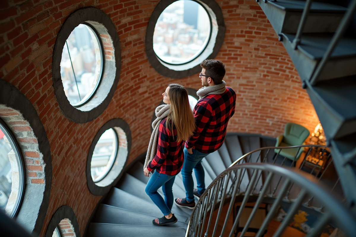 Jeune couple dans une tour d