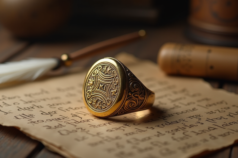 Bague masculine symbolisant le statut à travers les âges