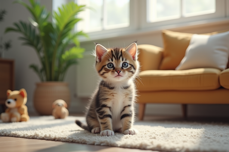 Chat LLM avec un pelage distinctif et un regard curieux