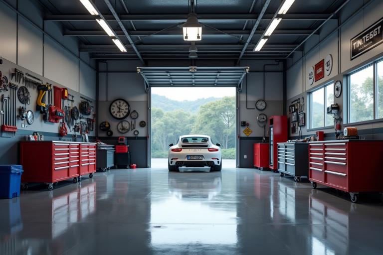 Revêtement de sol de garage résistant aux chocs et aux taches