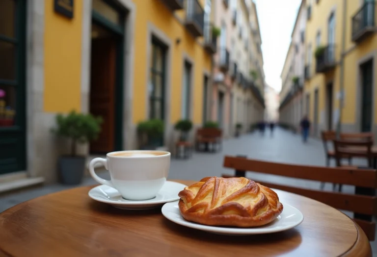 Café galão servi dans un verre avec lait chaud au Portugal