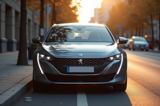 Peugeot 508 PSE stationnee en ville en plein jour