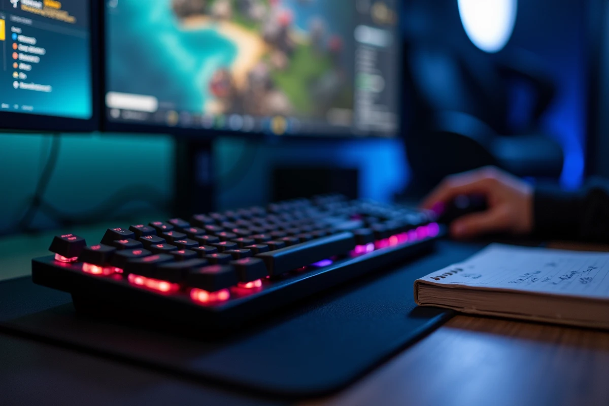 Gros plan sur un écran affichant le profil League of Legends avec le total d'heures jouées et l'historique de parties