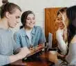 A group of friends at a coffee shop